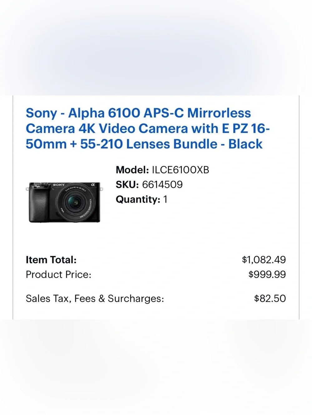 Sony Alpha Mirrorless Camera Kit in Black with Dual Lenses